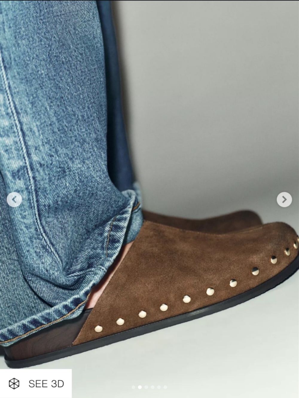 ZARA Brown Leather Clogs Sz 9